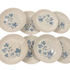 Royal Knight Blue Ivy Ironstone Plates Set of 8